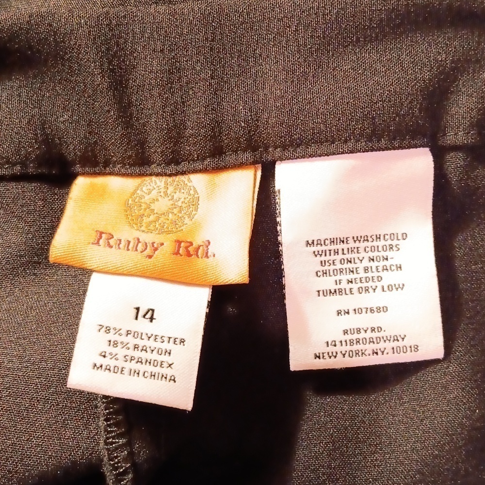 Ruby Rd. 14 black pants - Picture 5 of 5
